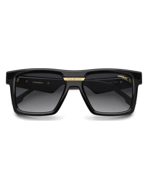 Carrera - Victory C - Occhiali da sole rettangolari neri con lenti grigio scuro, 3 di 4