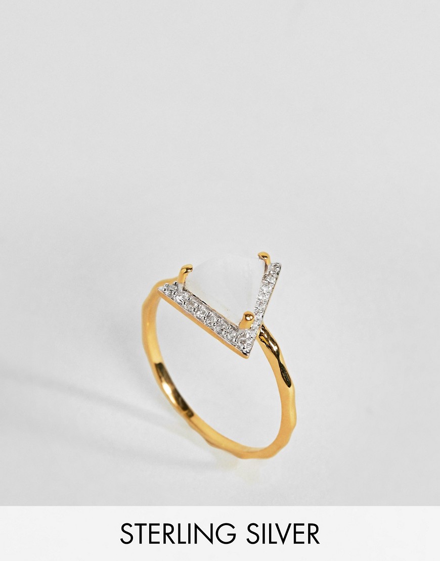Carrie Elizabeth – Triangelformad ring med månsten-Guld
