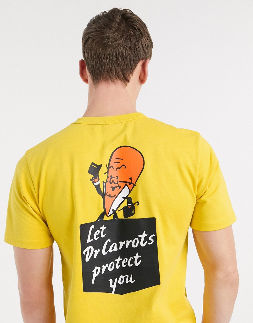 Carrots Carrot Big Signature Pocket T-shirt In Yellow