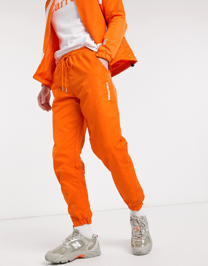 Carrots Wordmark nylon track pants in orange