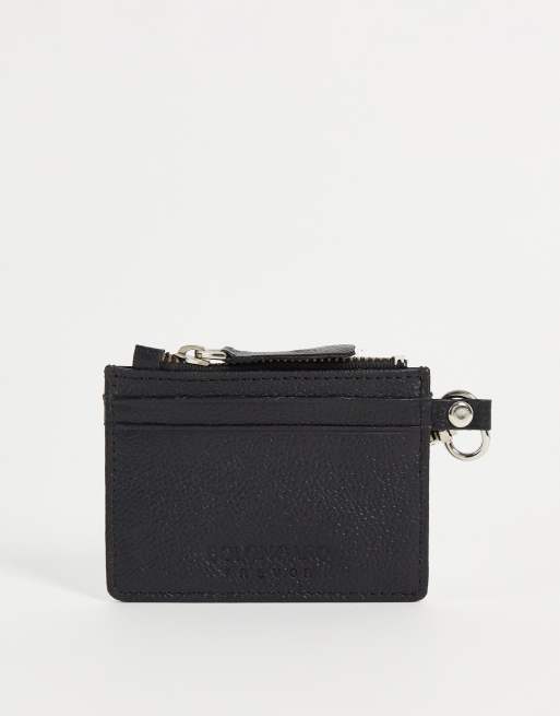 Cartera con enganche de mosquetón, ranuras, cremallera y acabado granulado de Bolongaro Trevor