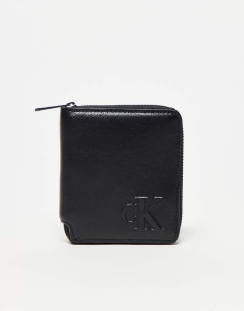 Cartera negra con cremallera de cuero auténtico de Calvin Klein - view 1