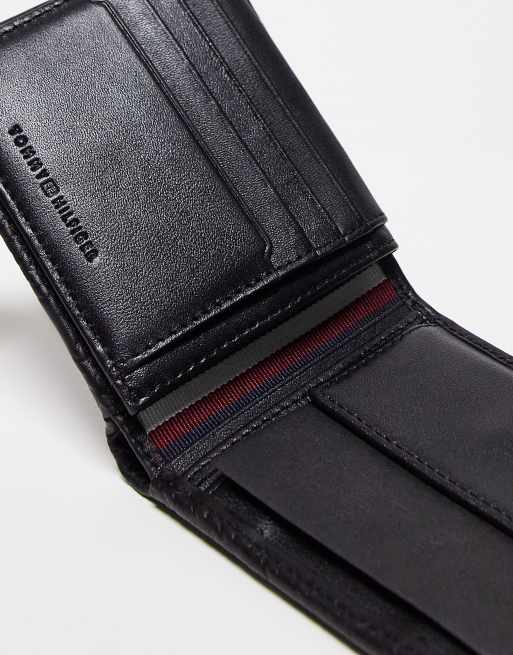 Cartera negra con diseño de monograma de cuero premium de Tommy Hilfiger, 2 de 4