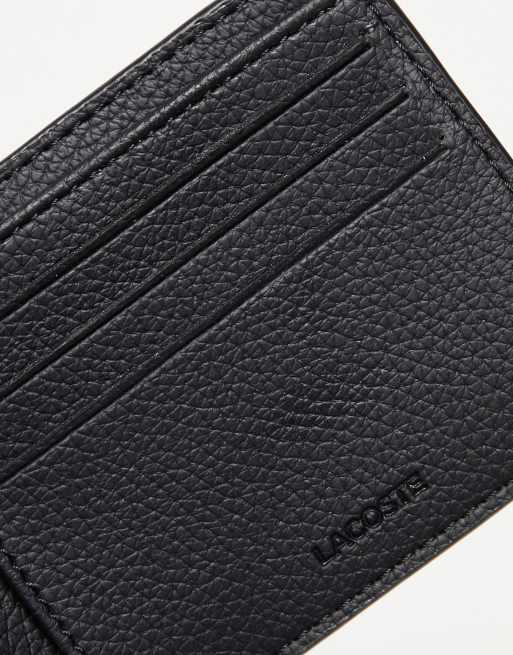 Cartera negra plegable con logo de Lacoste, 4 de 4