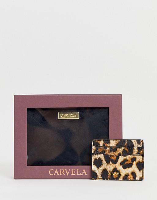 Carvela 2 pack cardholder and pouch gift set in tan combination