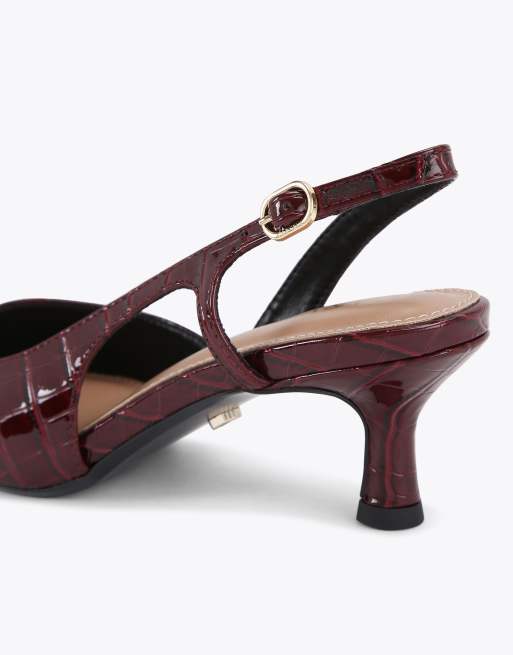 Carvela Alina sling heeled sandals in wine combination, 4 of 4
