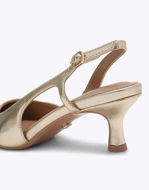 Carvela Alina sling heeled shoes in gold, 3 of 4