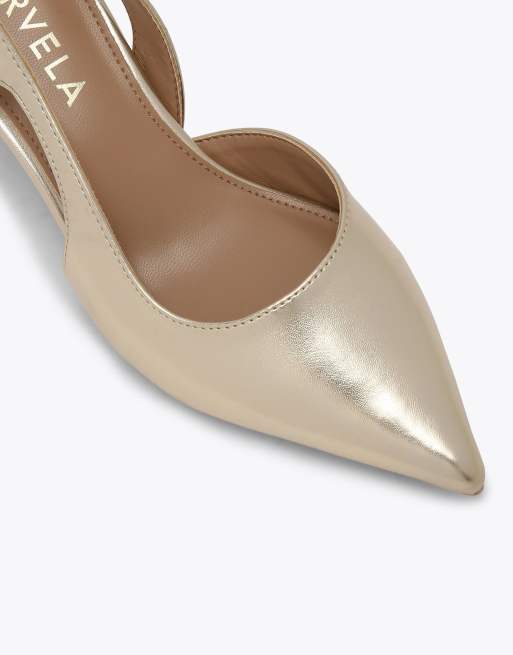 Carvela Alina sling heeled shoes in gold, 4 of 4