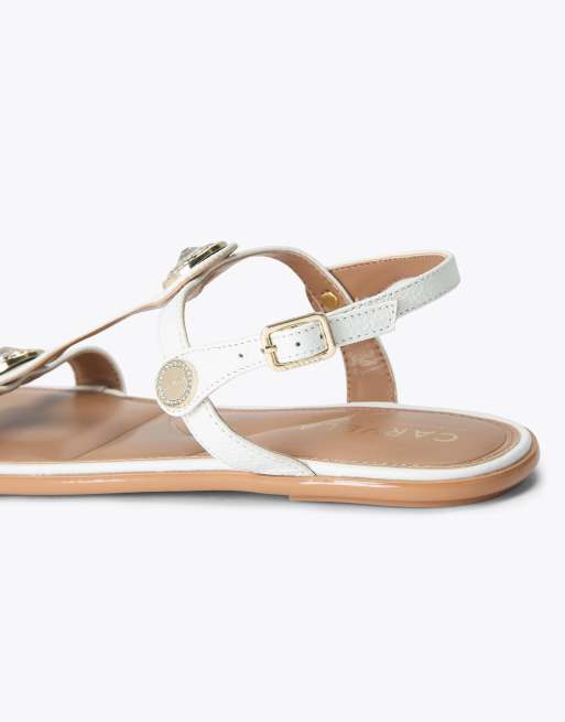 Carvela Amalia sandal flat sandals in white, 3 of 4