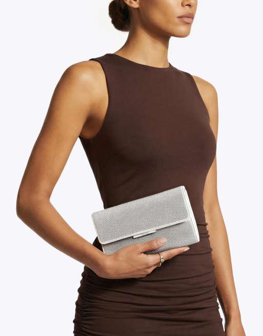 Carvela Anna bag clutch in silver, 4 of 4