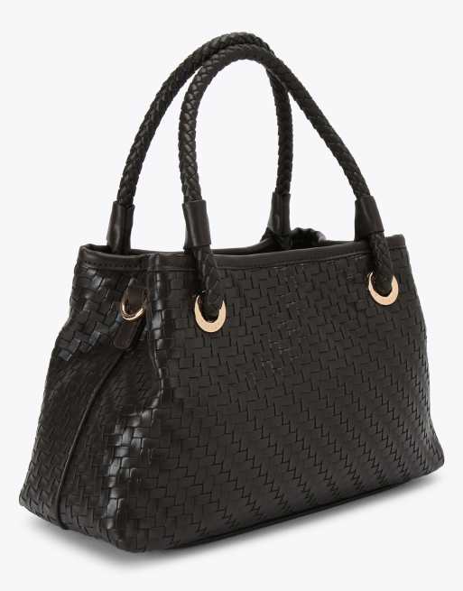 Carvela Antonia weave mini shoulder bag in dark brown, 3 of 4