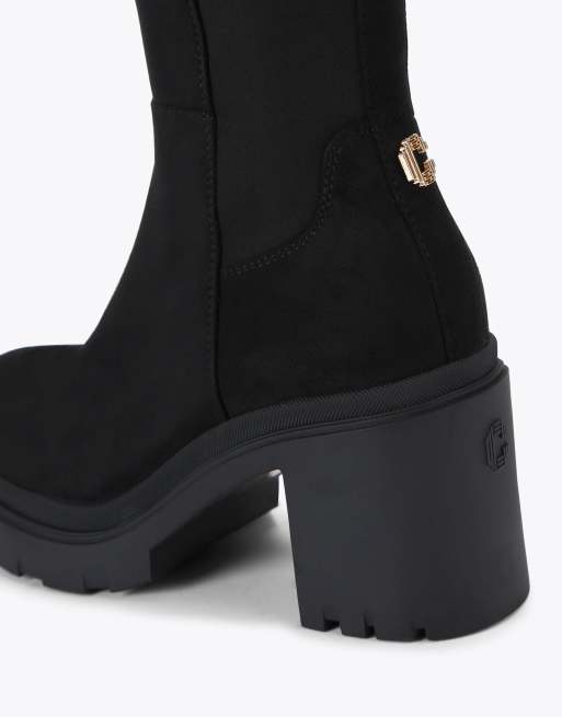 Carvela Boulder high leg knee boots in black combination, 4 of 4