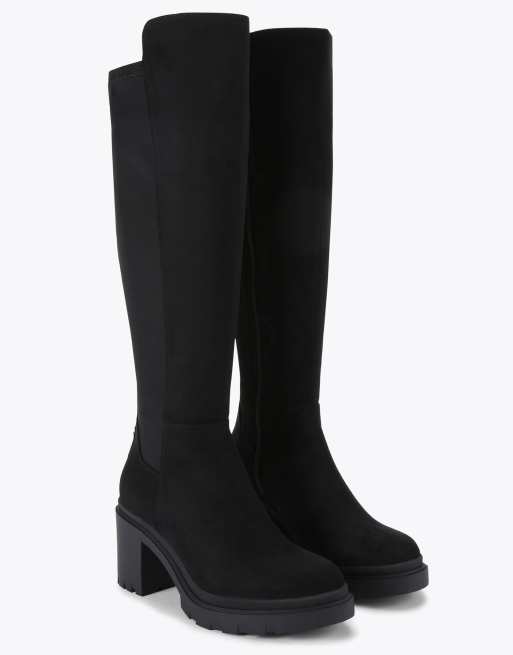 Carvela Boulder high wf knee boots in black combination, 2 of 4
