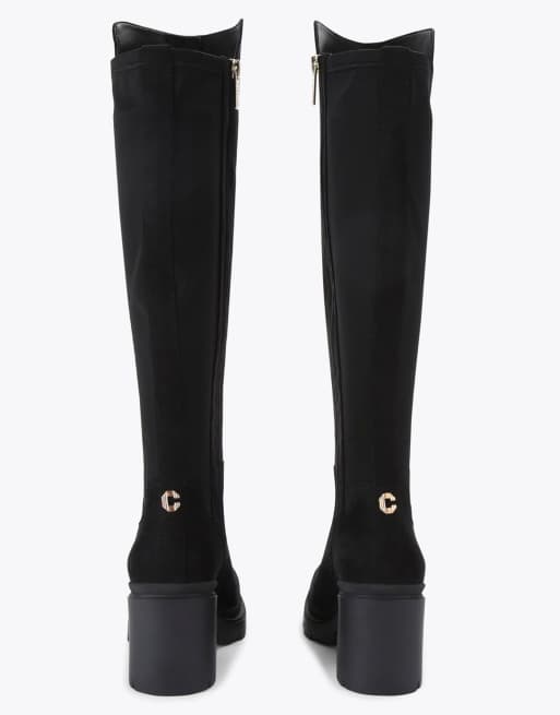 Carvela Boulder high wf knee boots in black combination, 3 of 4