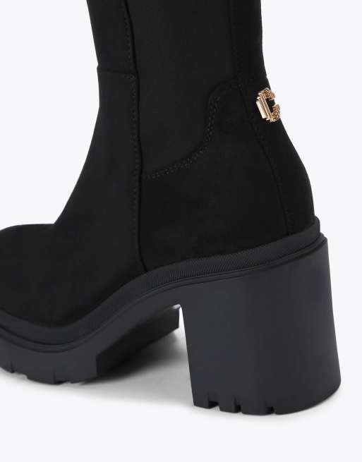Carvela Boulder high wf knee boots in black combination, 4 of 4