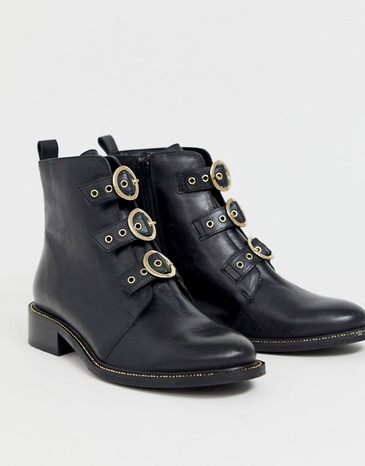 Carvela buckle ankle boot in black leather