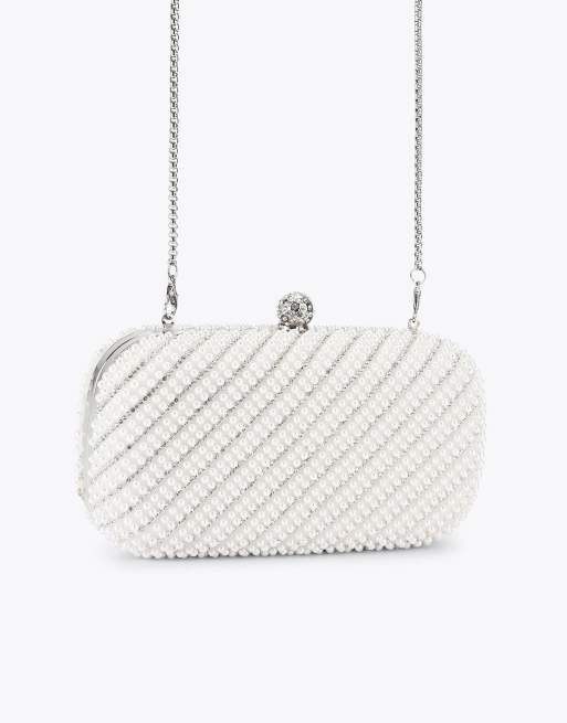 Carvela Cecilia hard clutch in white comb, 2 of 4