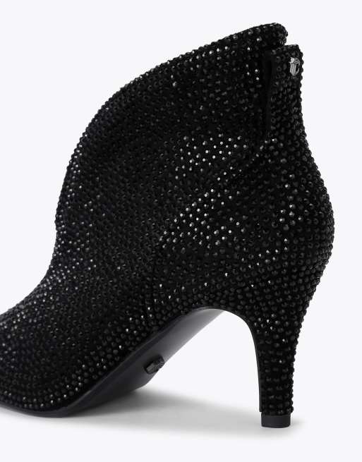 Carvela Comfort Flute shoe boot wide fit low ankle boots in black combination, 3 of 4