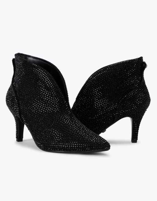 Carvela Comfort Flute shoe boot wide fit low ankle boots in black combination, 4 of 4