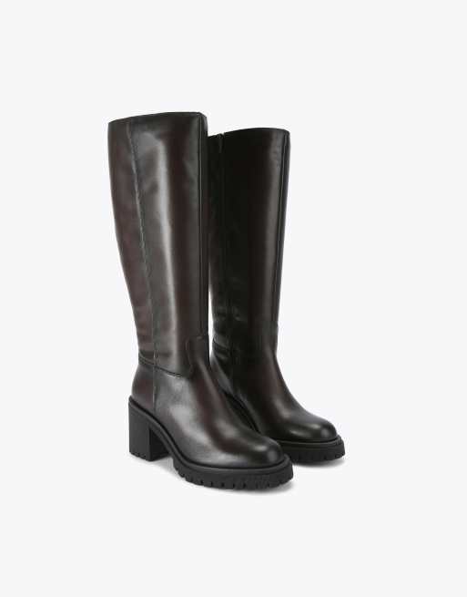 Carvela Comfort Mega knee high ankle boots in brown, 2 of 4