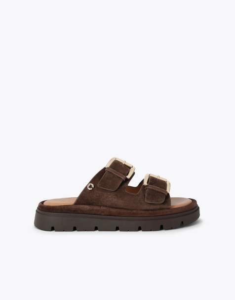 Carvela Comfort Pavilion flat sandals in dark brown - view 1