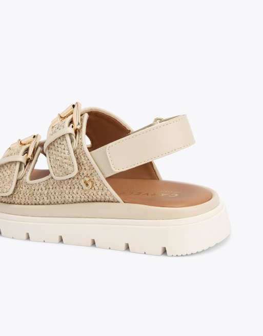 Carvela Comfort Pavilion slingback flat sandals in beige combination, 2 of 4