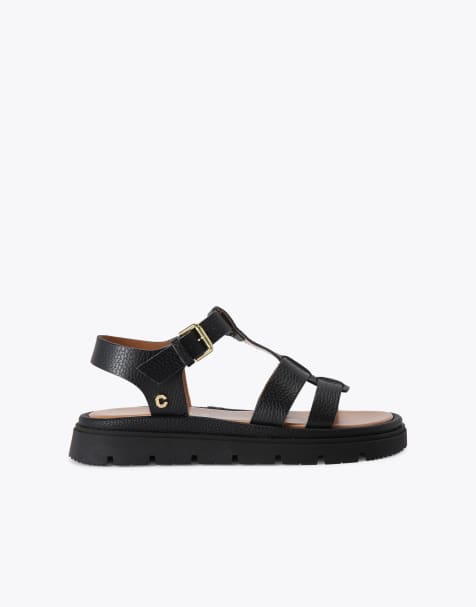 Carvela Comfort Pavilion t bar flat sandals in black - view 1