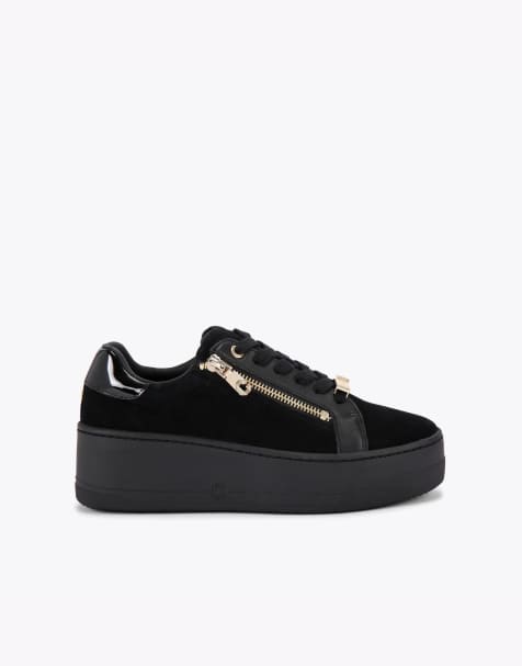 Carvela Connected zip trainers in black - view 1