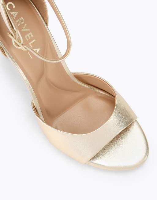 Carvela Corletta sandal heeled sandals in gold, 4 of 4