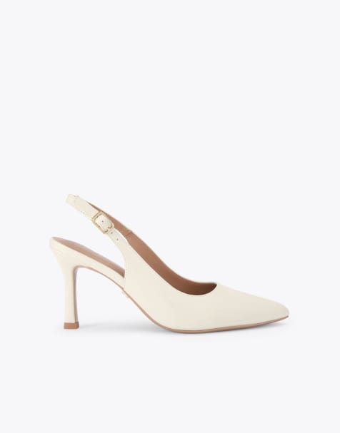 Carvela Corletta sling court heeled shoes in bone - view 1