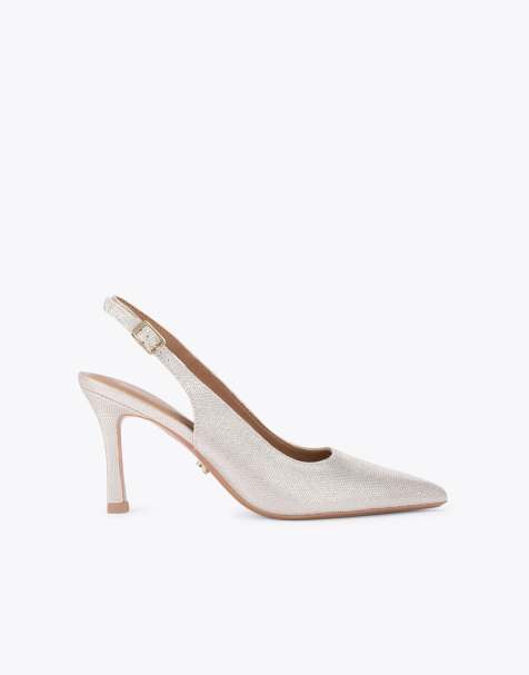 Carvela Corletta sling court heeled shoes in champagne - view 1