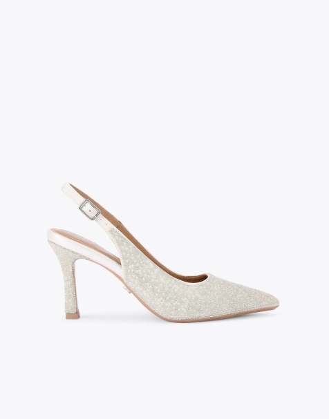 Carvela Corletta sling court heeled shoes in white - view 1