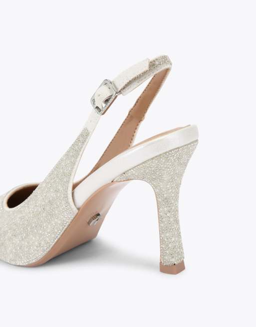 Carvela Corletta sling court heeled shoes in white, 3 of 4