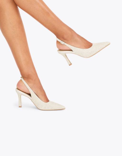 Carvela Corletta sling court heeled shoes in white, 4 of 4