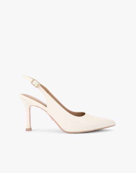 Carvela Corletta sling wide fit heeled shoes in bone - view 1