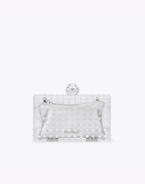 Carvela Cristallo clutch in silver - view 1