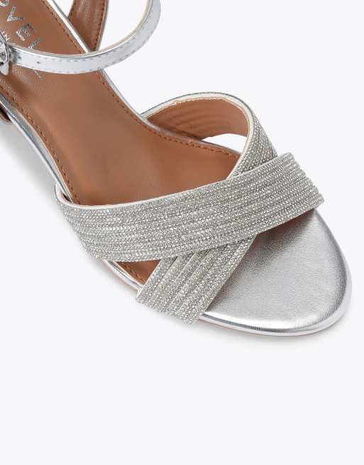 Carvela Divine block heeled sandals in silver, 4 of 4