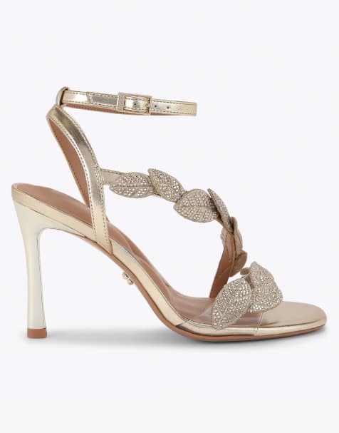Carvela Eleganza heel heeled sandals in gold - view 1