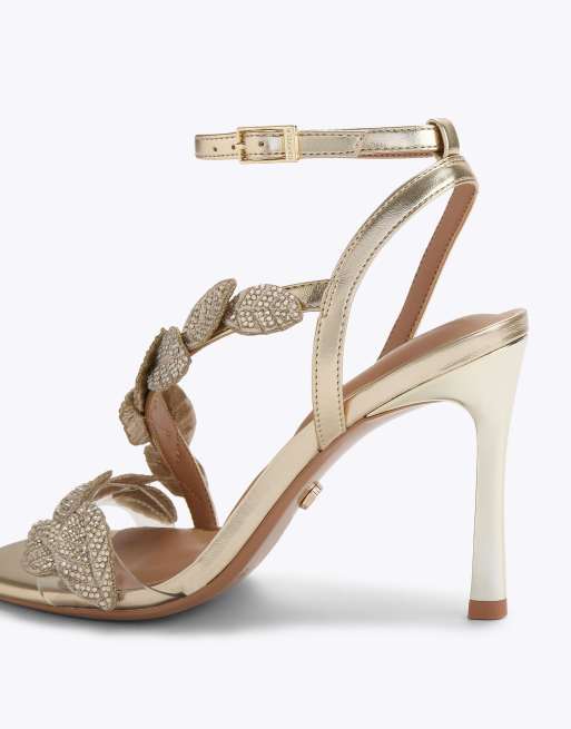 Carvela Eleganza heel heeled sandals in gold, 3 of 4