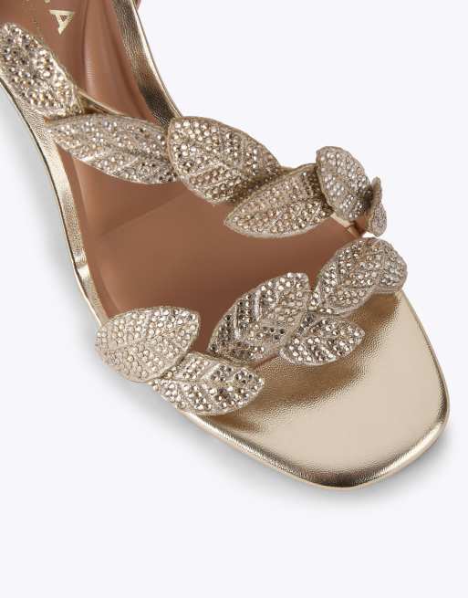 Carvela Eleganza heel heeled sandals in gold, 4 of 4