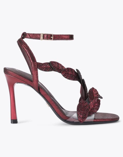 Carvela Eleganza heel heeled sandals in wine - view 1
