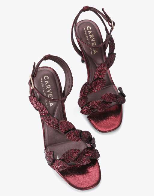Carvela Eleganza heel heeled sandals in wine, 2 of 4