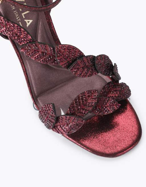 Carvela Eleganza heel heeled sandals in wine, 4 of 4