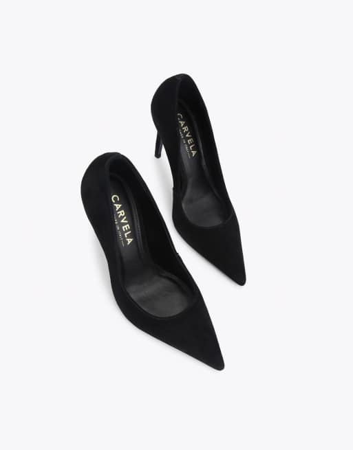 Carvela Eterno court heeled shoes in black suede, 3 of 4