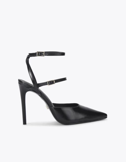 Carvela Eterno strappy court heeled shoes in black