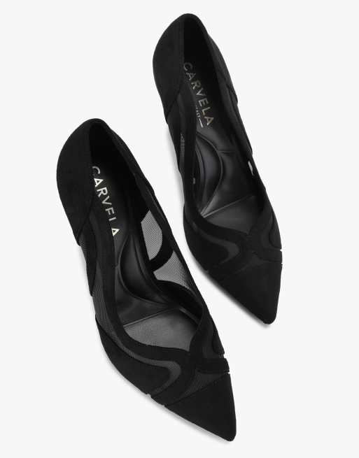 Carvela Fantastico court heeled sandals in black combination, 2 of 4