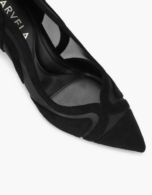 Carvela Fantastico court heeled sandals in black combination, 4 of 4