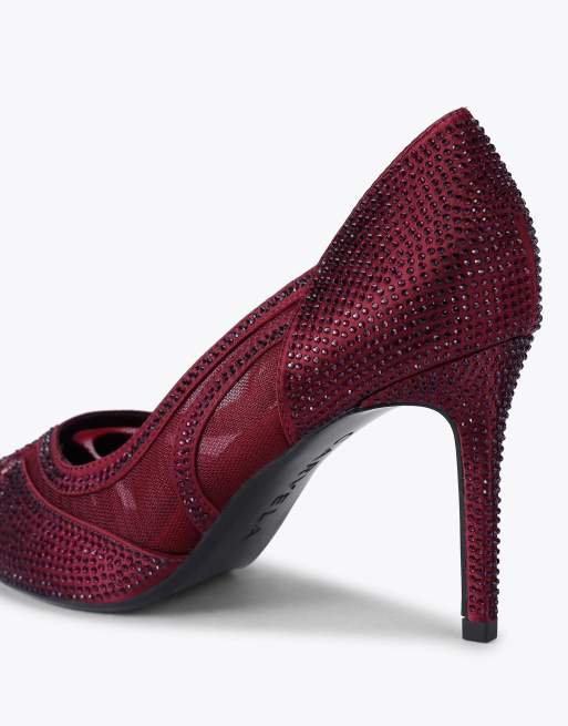 Carvela Fantastico court heeled sandals in wine, 3 of 4