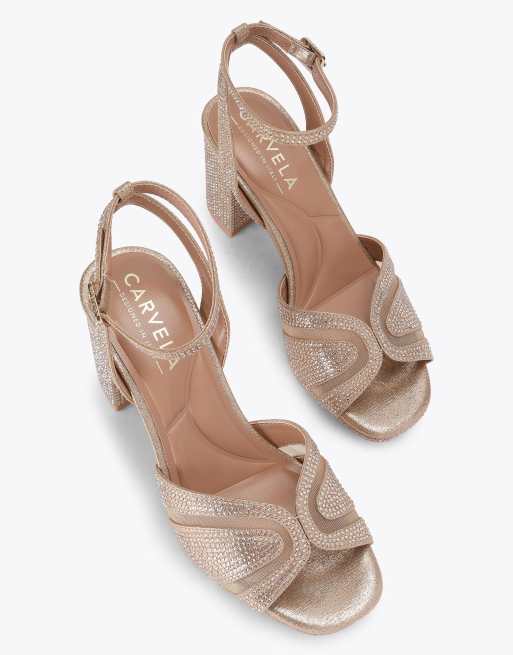 Carvela Fantastico platform heeled sandals in gold, 2 of 4