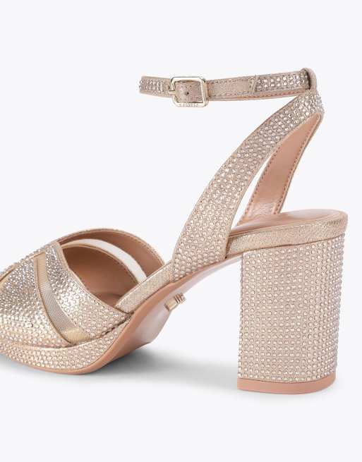 Carvela Fantastico platform heeled sandals in gold, 3 of 4